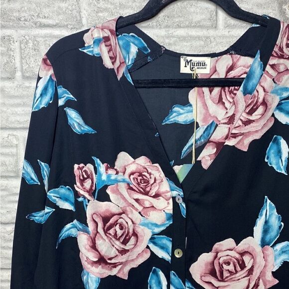 NWT MSRP $106 SHOW ME YOUR MUMU Uptown Button Down Blouse Women's Size Medium - Picture 5 of 9